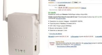 37,90 Répéteur Wifi Netgear 300Mbps livraison gratuite (vente flash)