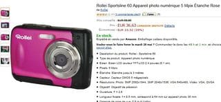 36 euros appareil photo étanche 3m Rollei Sportsline 60 (45-60€ ailleurs) – livraison gratuite