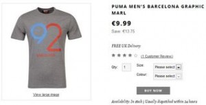 PROMO T-shirts Puma Barcelona92 moins de 10 euros