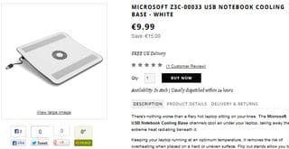 Refroidisseur Microsoft USB Notebook Cooling Base blanc à seulement 9,99 euros