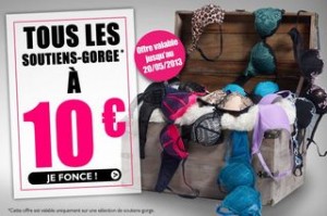 Tous les soutiens-gorge à 10 euros (livraison gratuite)