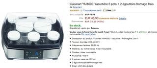 Vente Flash 45,90 euros la Yaourtière / Fromagère Cuisinart – vendue plus de 65 euros ailleurs.