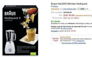 Vente flash Blender Braun à 49,90 euros 