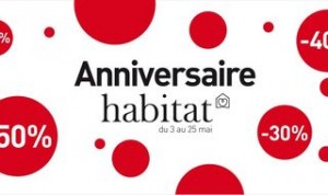 Anniversaire Habitat : jusqu’à moins 50% sur meubles, luminaires, décorations…