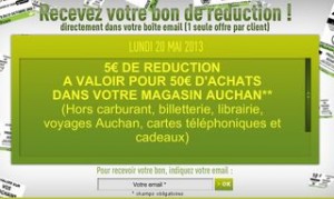 bon de reduction de 5 euros Auchan Pentecote