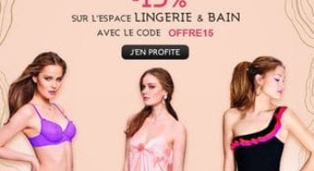 Galeries Lafayette : moins 15% sur toute la Lingerie et Maillot de bain AUJOURD’HUI SEULEMENT