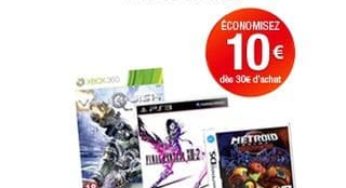 Jeux Vidéo : 10€ de réduction immédiate pour 30€ d’achat AUCHAN (+ livraison gratuite)