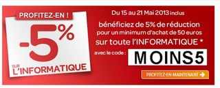Carrefour : moins 5% sur l’informatique (code promo)