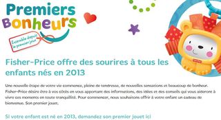 Jouet Fisher Price offert aux enfants nés en 2013