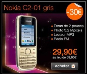 vente flash Orange telephone Nokia C2-01 a moins de 30 euros