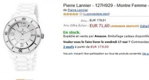 vente éclair montre Pierre Lannier femme 71 euros