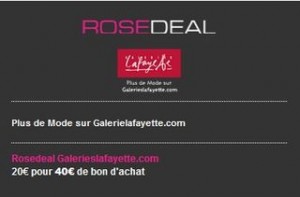 vente privee bon d'achat galeries lafayette