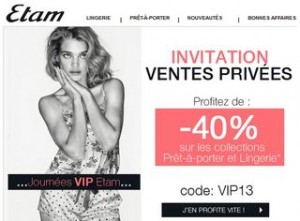 CODE PROMO ETAM LINGERIE PRET A PORTER