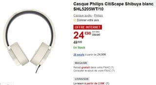 Moins de 25 euros le Casque Philips CitiScape Shibuya