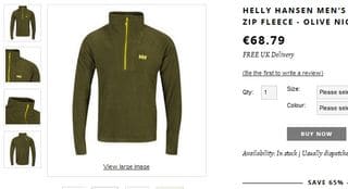 PROMO 24 euros la veste polaire Helly Hansen port inclus