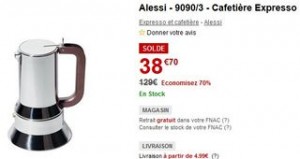 38€ Cafetière Expresso Alessi (au lieu de plus de 100 euros) - SOLDES