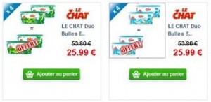 Lessive 25,99 euros 2+2 gratuits Duo Bulles Expert x36 Le Chat (livraison gratuite)