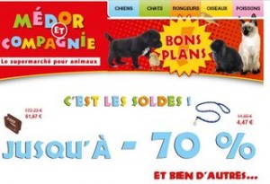 Animalerie soldes de -50 à -70% chez Médor et Compagnie !