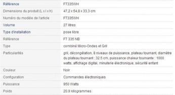 Soldes Four micro-ondes Whirlpool Family Chef 156 euros / entre 260 et 360 ailleurs
