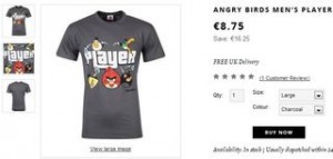 T-shirt homme Angry Bird 8,75 euros (livraison gratuite)