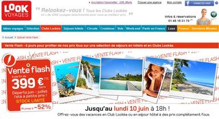 Vente flash Look Voyage ! Jusqu’à moins 50% sur séjours juin/juillet (à partir de 399 euros)