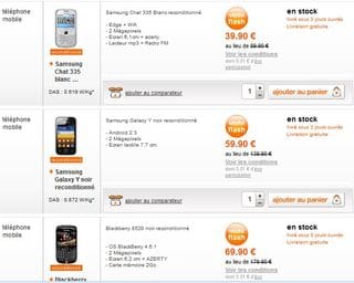 Téléphones portables reconditionnés Orange (garantie 1 an) de 50 à 110 euros d’economies