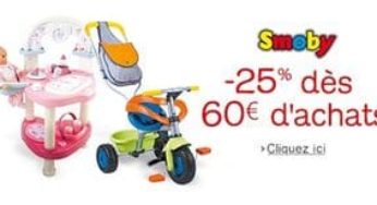 Moins 25% sur jouets Smoby (dès 60 euros – Amazon)