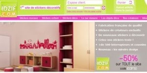 Moins 50% sur tous les stickers et objet déco (code promo -50% iDzif)