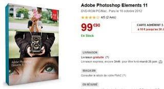 Adobe Photoshop Elements 11 99 euros a la FNAC