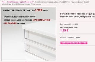 FreeBox : 1,99 euros/mois pendant 1 an