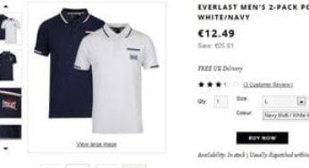 Moins de 10 euros les 2 polos Everlast (port inclus – en taille M ou L)
