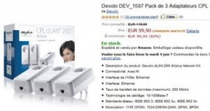 59,90 euros les 3 adaptateurs CPL Devolo 200 Mbps