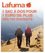 Sac à dos Lafuma pour 1€ dès 70 euros d’achats d’articles Lafuma 