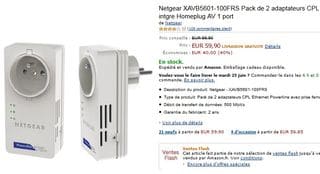 pack de 2 adaptateurs CPL Netgear 500Mbit/s pour moins de 60 euros 