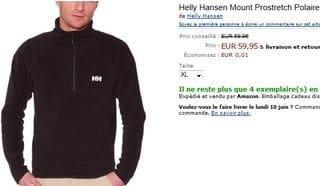 24 euros la veste polaire Helly Hansen port inclus (au lieu de 59 euros)