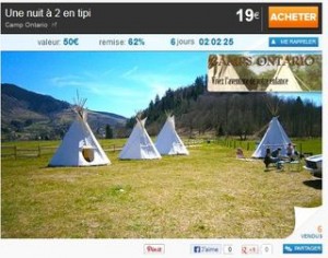 sejour Tipi nuit camp indien