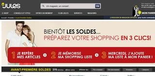 Jules : voir les prix des articles en soldes (préparez votre panier)