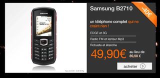 Moins de 50 euros téléphone Samsung B2710 (antichoc, étanche…)