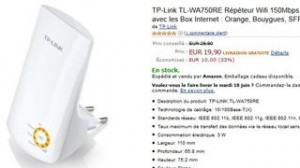 Moins de 20 euros Répéteur TP-Link (livraison gratuite)