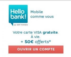 50 euros gratuits Hello Bank