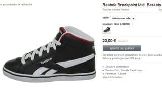Baskets enfant Reebok Breakpoint Mid 18 euros