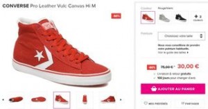 converse moins de 30 euros