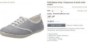 Chaussures Petit Bateau Kenji V toile à seulement 13,80 euros 