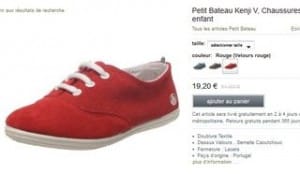 Chaussures Petit Bateau Kenji V velours à seulement 19,20 euros 