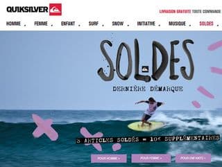 Dernière démarque soldes Quicksilver ! (livraison gratuite / 10% suppl. dès 3 articles)