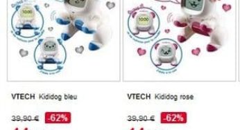 14,90 euros Kididog bleu ou rose Vtech (au lieu de 39€)