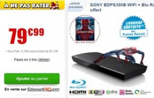 Lecteur Blu-ray Wi-Fi Sony + film Blu Ray à moins de 80 euros