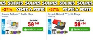 Moins de 60 euros Netbook 7 pouces tactile Android 4.0