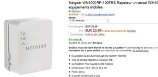 PROMO Repeteur Wifi-N 150 equipements mobiles Netgear WN1000RP-100FRS