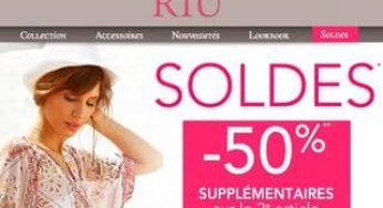 Soldes Jacqueline Riu : jusqu’à moins 60% + 1 acheté = le second à moitié prix